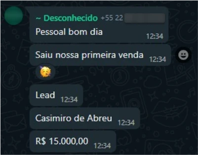 Primeira venda de R$15 mil de cliente AdsOX via tráfego pago